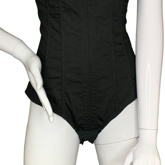 Zara Women Structured Scoop Neck Bodysuit Black Sleeveless Size M - Picture 4 of 12